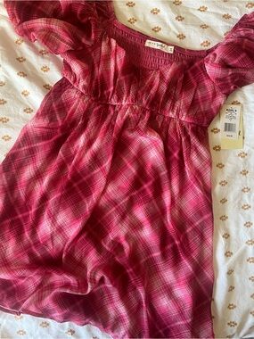 Pink Plaid Mini Dress